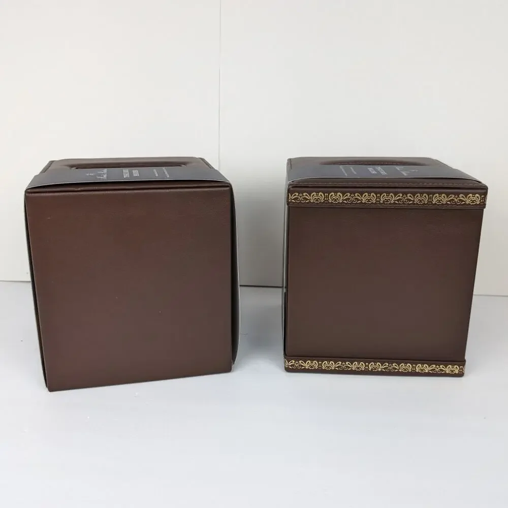 Brooks Brothers Sheep Tissue Box Holder Leather Old Money Equestrian Preppy NWT